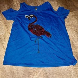 Flamingo Cold Shoulder shirt
